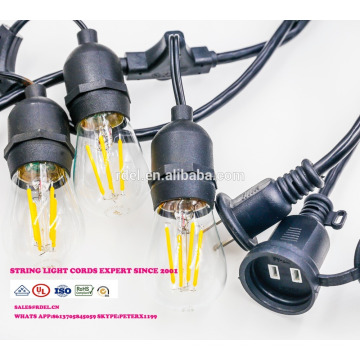 SL-30 venta al por mayor colgante de navidad cadena de luz decorativa E26 socket de lámpara cable de corriente alterna con interruptor en línea